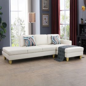 White Faux Leather 2-Piece Couch Living Room Sofa Set