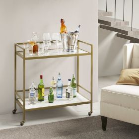 Two Tier Bar Cart on Wheels