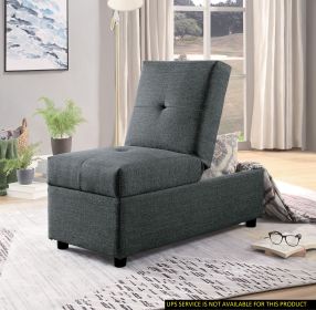 Gray Color Stylish 1pc Storage Ottoman Convertible Chair Foam Cushioned Fabric Upholstered Solid Wood Plywood Frame Living Room Furniture