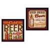 "Beer II Cold Beer Served Here Collection" 2-Piece Vignette By Mollie B., Printed Wall Art, Ready To Hang Framed Poster, Black Frame