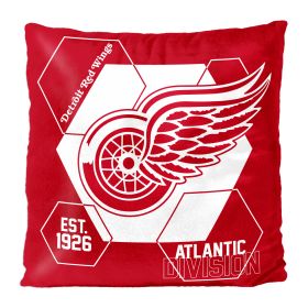 Red Wings OFFICIAL NHL "Connector" Double Sided Velvet Pillow; 16" x 16"