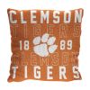 Clemson OFFICIAL NCAA "Stacked" Woven Pillow; 20" x 20"