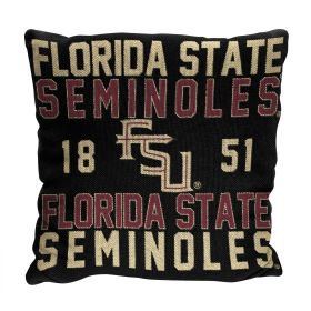 Florida State OFFICIAL NCAA "Stacked" Woven Pillow; 20" x 20"