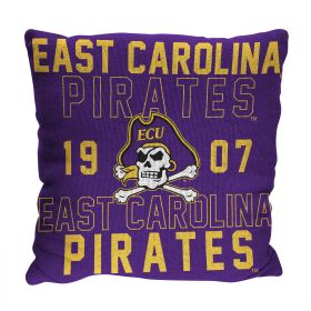 East Carolina OFFICIAL NCAA "Stacked" Woven Pillow; 20" x 20"