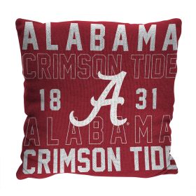 Alabama OFFICIAL NCAA "Stacked" Woven Pillow; 20" x 20"