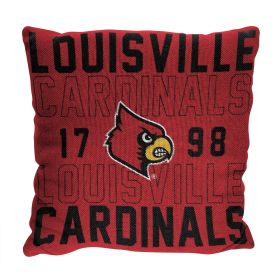 Louisville OFFICIAL NCAA "Stacked" Woven Pillow; 20" x 20"