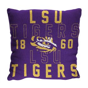 LSU OFFICIAL NCAA "Stacked" Woven Pillow; 20" x 20"