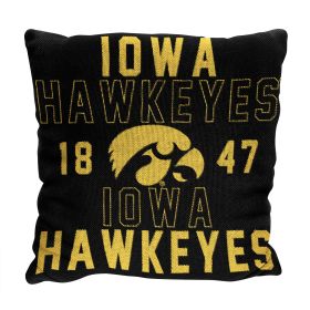 Iowa OFFICIAL NCAA "Stacked" Woven Pillow; 20" x 20"