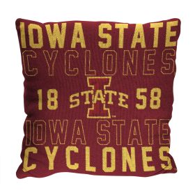 Iowa State OFFICIAL NCAA "Stacked" Woven Pillow; 20" x 20"