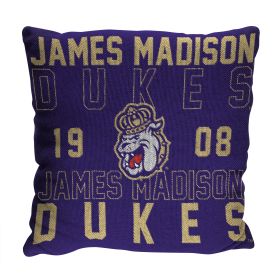 James Madison OFFICIAL NCAA "Stacked" Woven Pillow; 20" x 20"