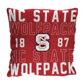 NC State OFFICIAL NCAA "Stacked" Woven Pillow; 20" x 20"