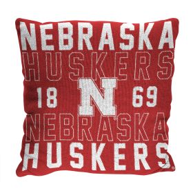 Nebraska OFFICIAL NCAA "Stacked" Woven Pillow; 20" x 20"