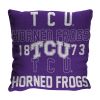 TCU OFFICIAL NCAA "Stacked" Woven Pillow; 20" x 20"