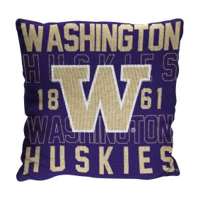 Washington OFFICIAL NCAA "Stacked" Woven Pillow; 20" x 20"