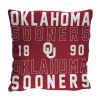 Oklahoma OFFICIAL NCAA "Stacked" Woven Pillow; 20" x 20"