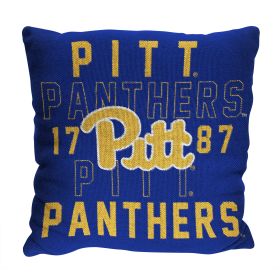 Pittsburgh OFFICIAL NCAA "Stacked" Woven Pillow; 20" x 20"