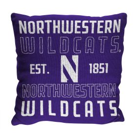 Northwestern OFFICIAL NCAA "Stacked" Woven Pillow; 20" x 20"