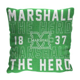 Marshall OFFICIAL NCAA "Stacked" Woven Pillow; 20" x 20"