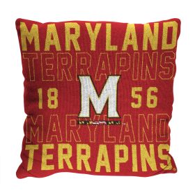 Maryland OFFICIAL NCAA "Stacked" Woven Pillow; 20" x 20"