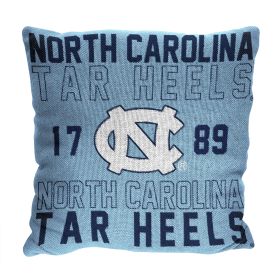 UNC OFFICIAL NCAA "Stacked" Woven Pillow; 20" x 20"