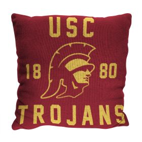 USC OFFICIAL NCAA "Stacked" Woven Pillow; 20" x 20"