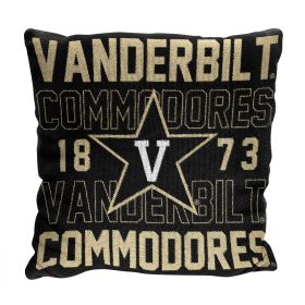 Vanderbilt OFFICIAL NCAA "Stacked" Woven Pillow; 20" x 20"