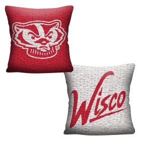 Wisconsin OFFICIAL NCAA "Invert" Woven Pillow