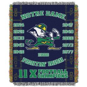 Notre Dame OFFICIAL Collegiate Commerative Woven Tapestry Throw