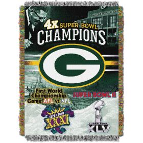 NFL 051 Packers Commemorative Series 4x Champs Tapestry