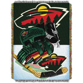 Wild OFFICIAL National Hockey League; "Home Ice Advantage" 48"x 60" Woven Tapestry Throw by The Northwest Company