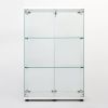 Two Door Glass Cabinet Glass Display Cabinet with 3 Shelves, White