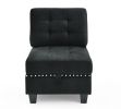 Single Chair for Modular Sectional,Black Velvet (26.5"x31.5"x36")