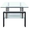 Coffee Table Black and Transparent 37.4"x21.7"x15.7" Tempered Glass