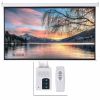 92" 16:9 80" x 45" Viewing Area Motorized Projector Screen with Remote Control Matte White