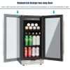 Built-in and Freestanding 15" Mini Beverage Refrigerator/Wine Cabinet, 120 Cans, 34-65°F, Quiet, Adjustable Shelves, LED Lighting, ETL , Touch Control