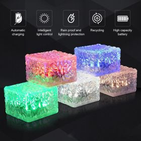 Solar Ice Cube Buried Lights Landscape Path Decoration (Option: Red-Large)