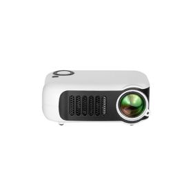 Mini Portable Projector 800 Lumens Eye-Care 1080p LCD 50,000 Hours Lamp Life Home Cinema Video Projector (Option: White black-EU)