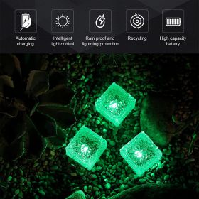 Solar Ice Cube Buried Lights Landscape Path Decoration (Option: Green-Small)