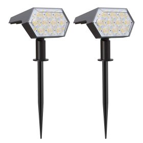 Solar Light Outdoor 92 LED Spotlight IP67 Waterproof (Option: White-2PCS-USB)