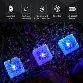 Solar Ice Cube Buried Lights Landscape Path Decoration (Option: Blue-Large)