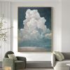 Hand Painted Oil Painting White Cloud Textured Wall Art Blue Sky Painting Cloud Painting Minimalist Cloud Wall Art White Cloud Art Blue Sky Wall Art N