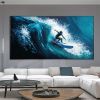 Hand Painted Oil Painting Large Original Surf Sports Oil Painting On Canvas Abstract Seascape Canvas Wall Art Custom Painting Ocean Art Living Room Su