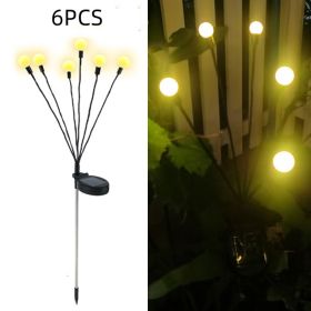 Simulation Firefly Solar Light Outdoor Garden Decoration Lawn Landscape Lamp Xmas Decor Solar LED Lights Outdoor Garden Lights (Option: 6solar-Warm light-6PCS)